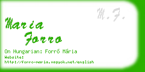 maria forro business card
